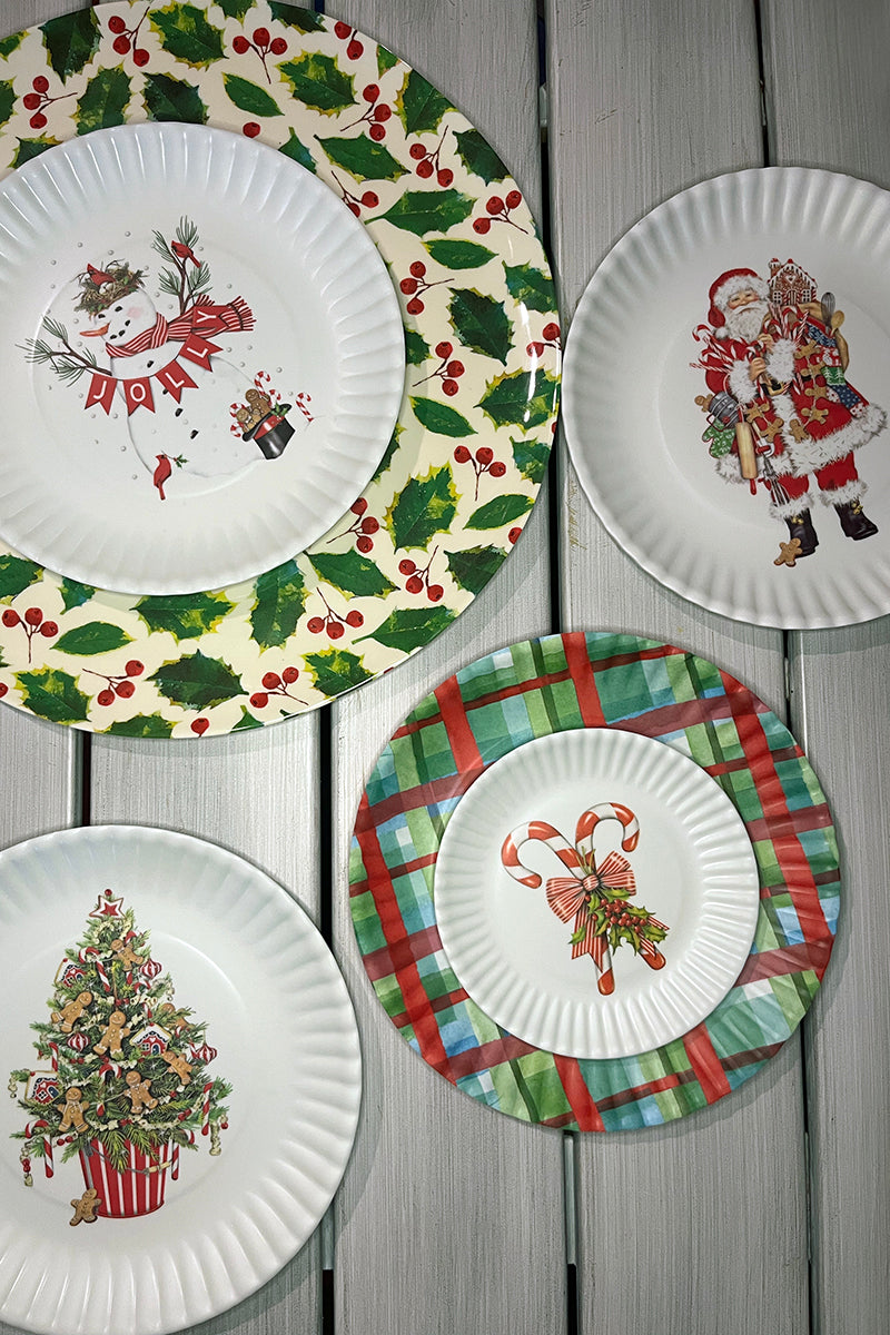 Vintage Santa on Bike Melamine Serving Platter