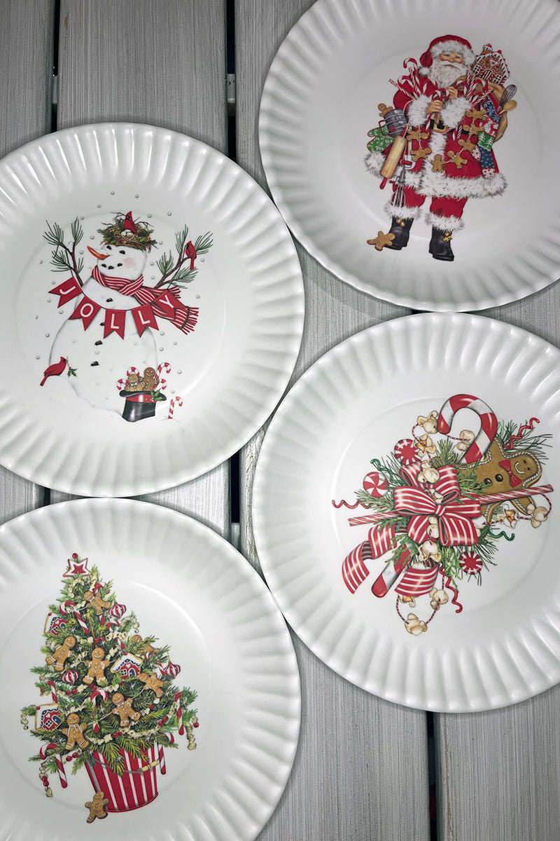 Vintage Santa on Bike Melamine Serving Platter