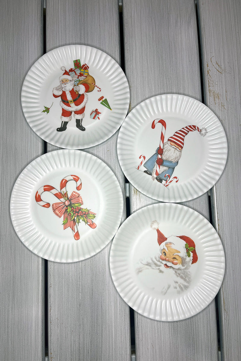 Vintage Santa on Bike Melamine Serving Platter