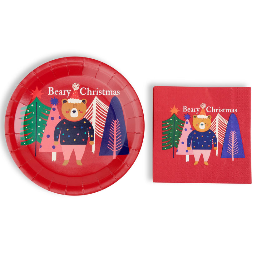 Holiday Paper Party Good Sets - Premium Heavyweight Disposable Party Plates & Napkins