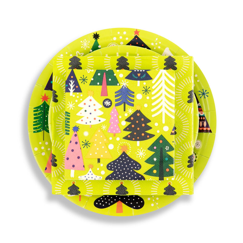Holiday Paper Party Good Sets - Premium Heavyweight Disposable Party Plates & Napkins