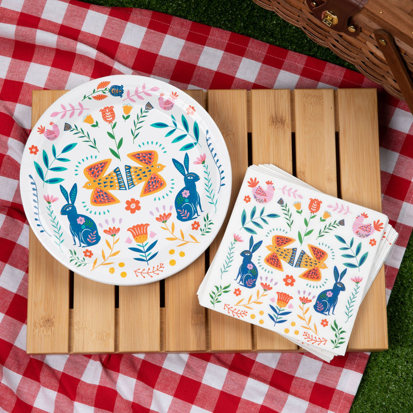 Adorable Paper Party Good Sets - Premium Heavyweight Disposable Party Plates & Napkins