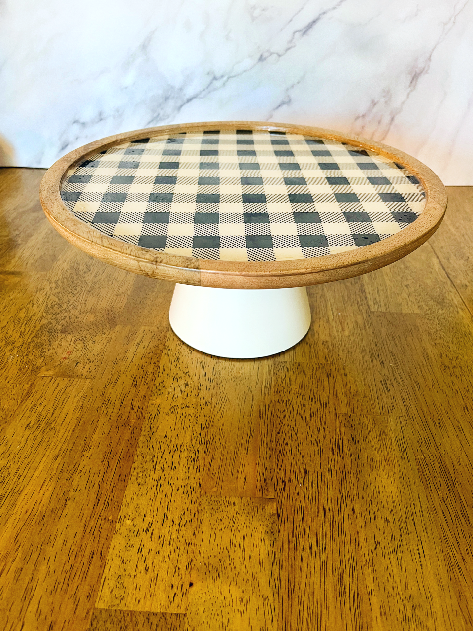 Black Gingham Cake Stand