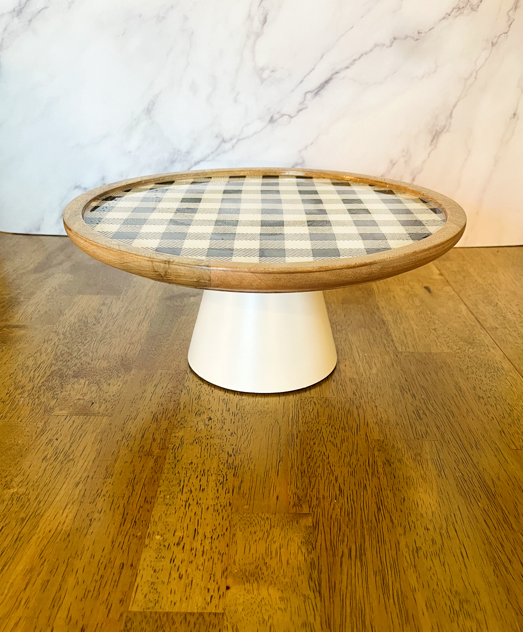 Black Gingham Cake Stand