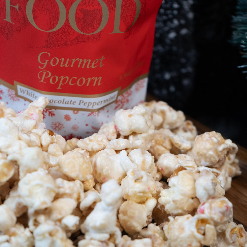 White Chocolate Peppermint Popcorn by Bear Food