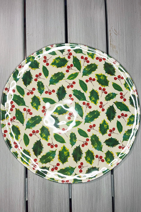 Boughs of Holly Melamine Christmas Platter