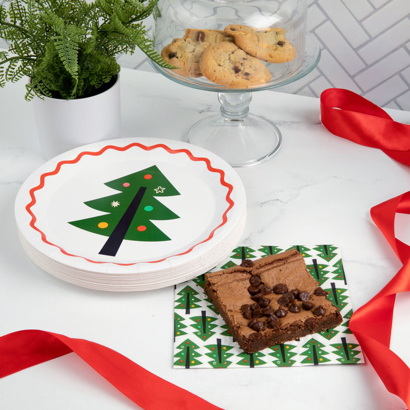 Holiday Paper Party Good Sets - Premium Heavyweight Disposable Party Plates & Napkins