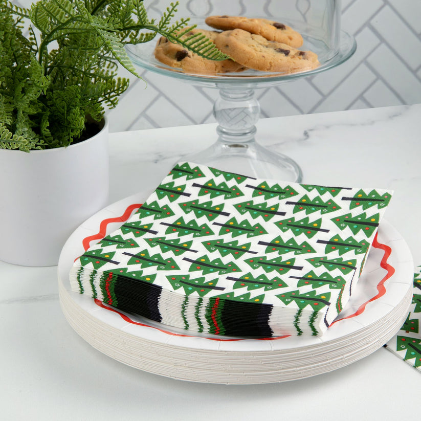 Holiday Paper Party Good Sets - Premium Heavyweight Disposable Party Plates & Napkins