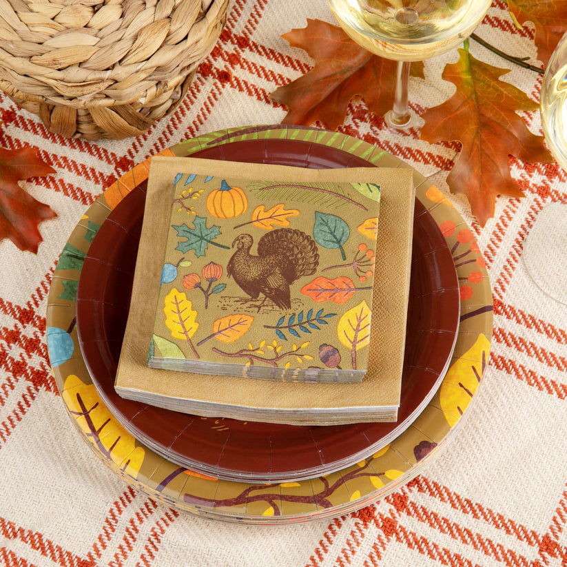 Holiday Paper Party Good Sets - Premium Heavyweight Disposable Party Plates & Napkins