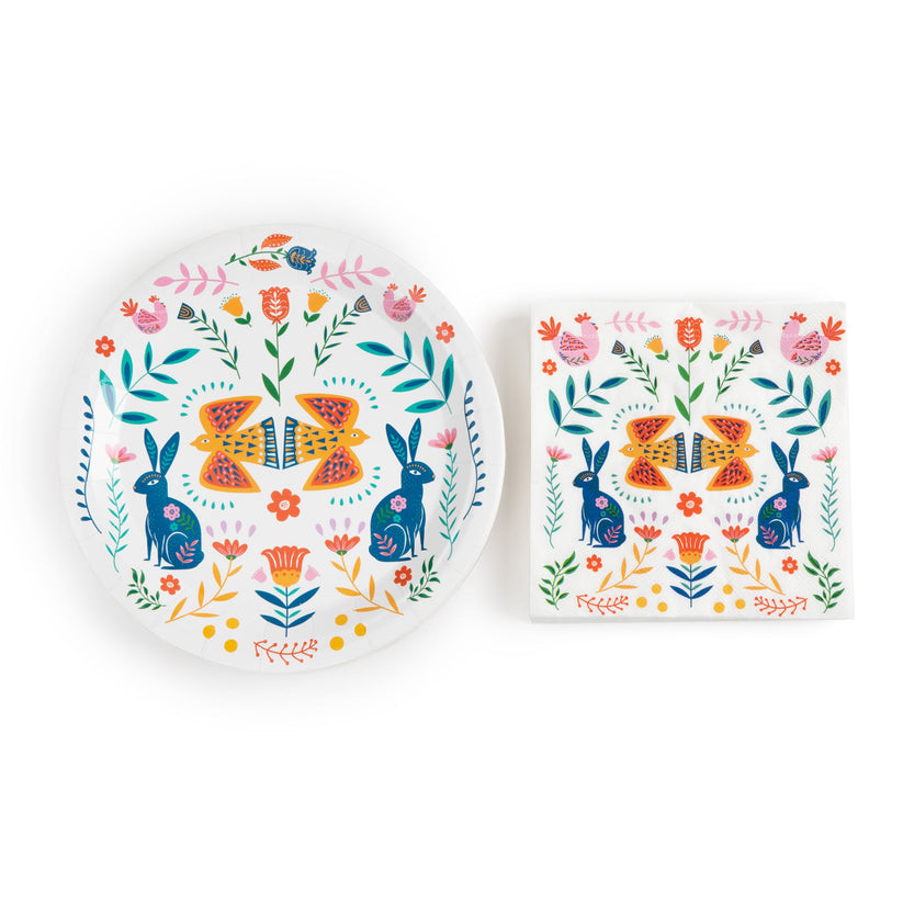 Fiesta Fun Paper Party Set - Premium Heavyweight Disposable Party Plates & Napkins