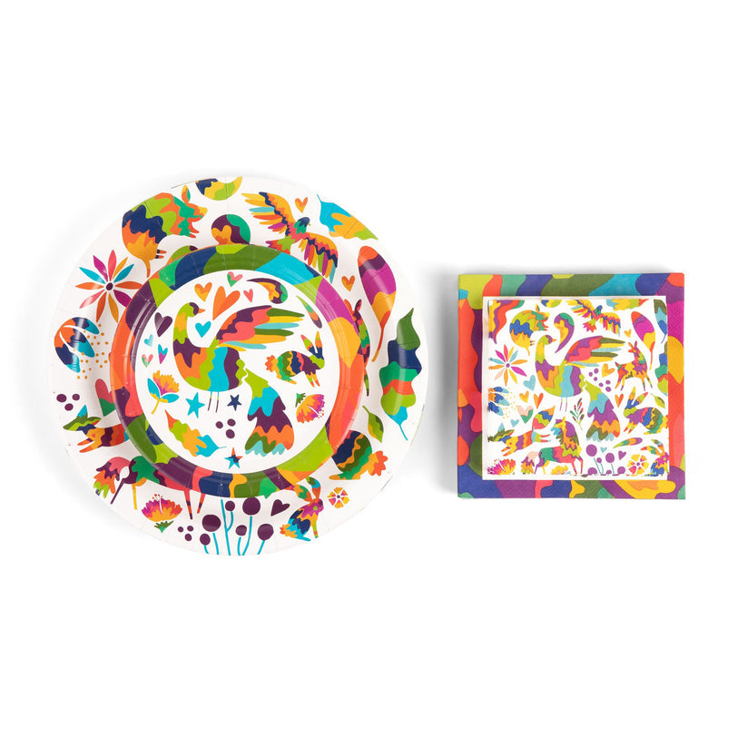 Fiesta Fun Paper Party Set - Premium Heavyweight Disposable Party Plates & Napkins