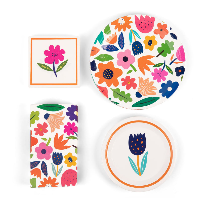 Fiesta Fun Paper Party Set - Premium Heavyweight Disposable Party Plates & Napkins