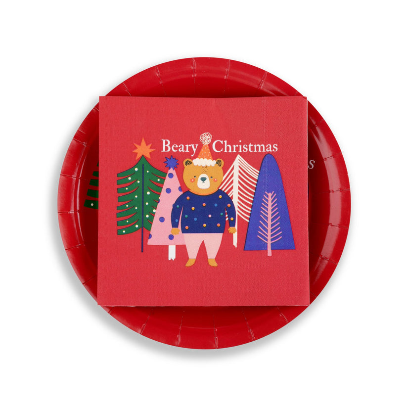 Holiday Paper Party Good Sets - Premium Heavyweight Disposable Party Plates & Napkins