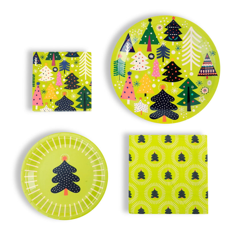 Holiday Paper Party Good Sets - Premium Heavyweight Disposable Party Plates & Napkins