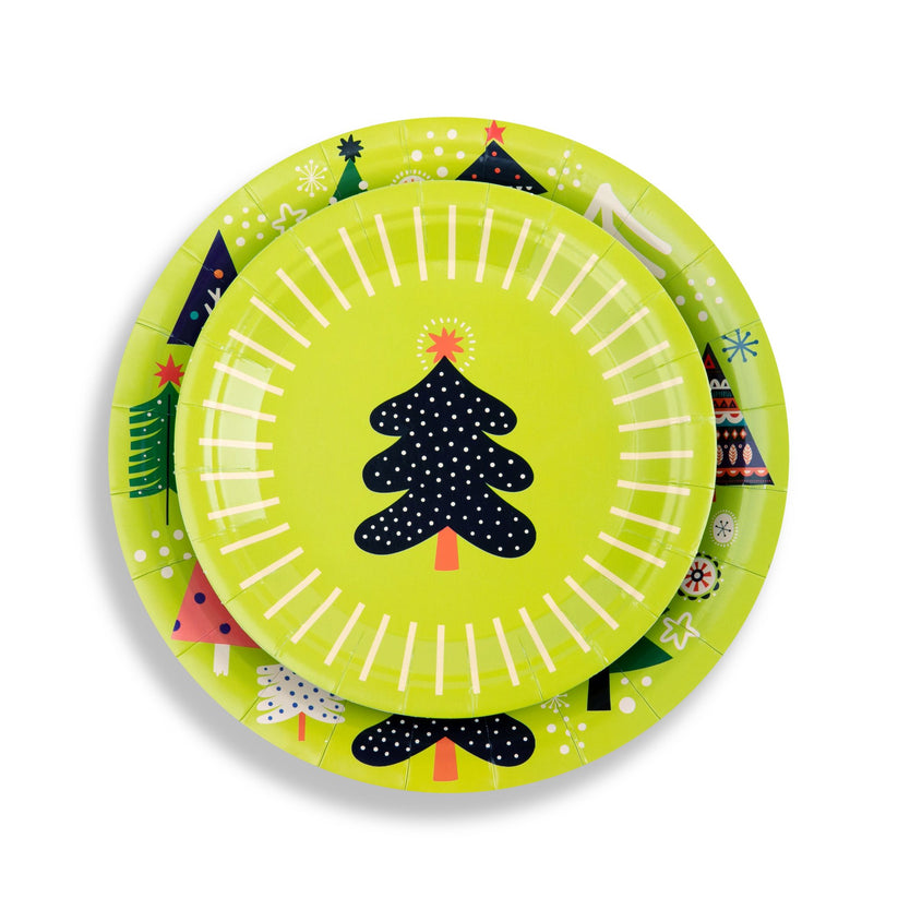 Holiday Paper Party Good Sets - Premium Heavyweight Disposable Party Plates & Napkins