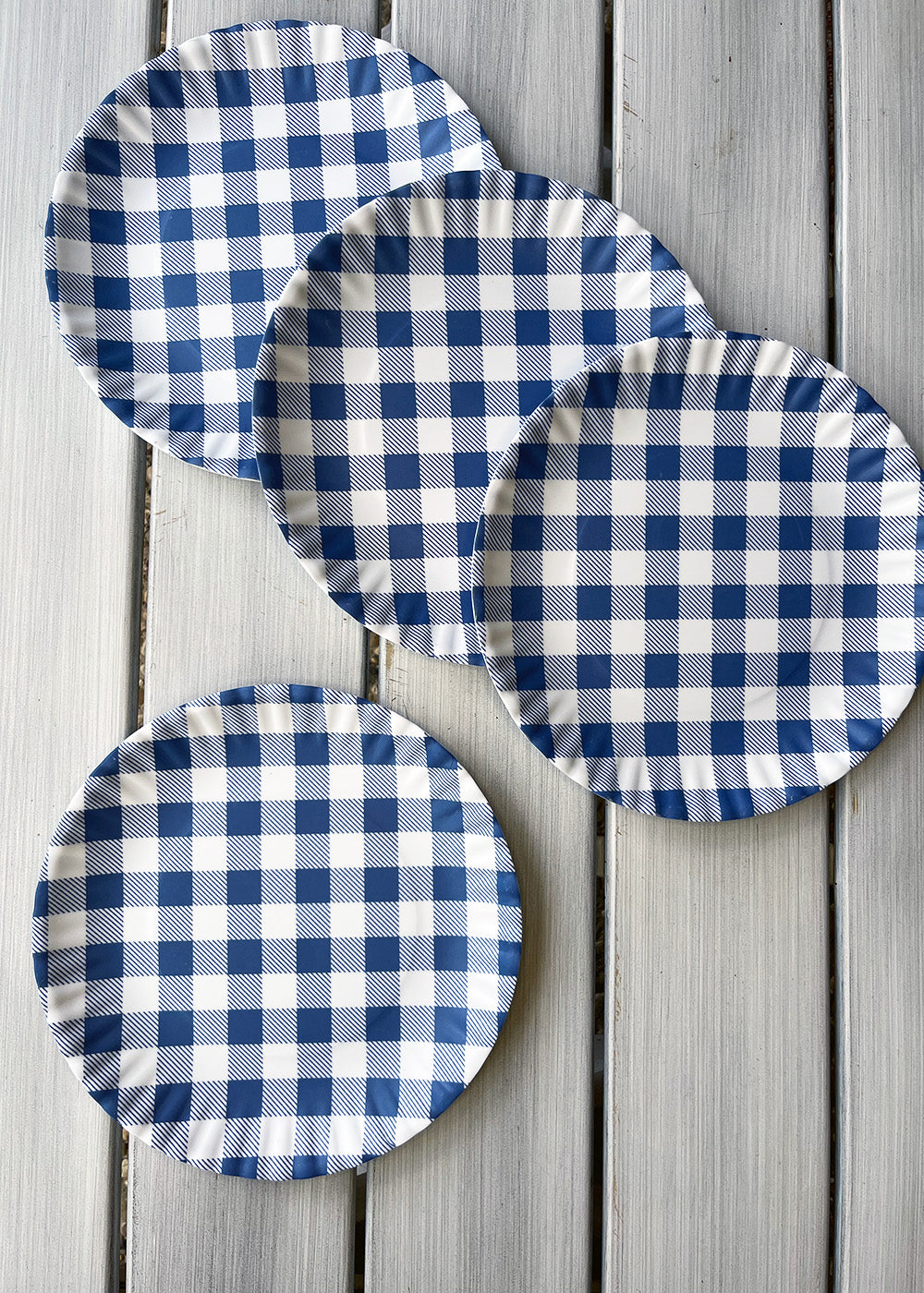 Red Gingham Melamine Luncheon Plates
