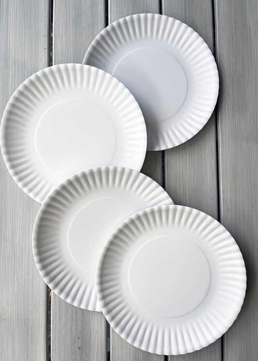 Simple White Melamine Dinner Plates